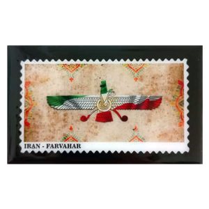 نشان آهن‌ربا دار طرح فروهر سه رنگ