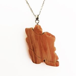 گردنبند نقشه ایران با سنگ شجر خراسان (نام مدل: کلوت)