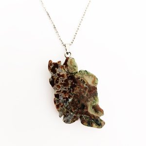 گردنبند نقشه ایران با سنگ شجر خراسان (نام مدل: کهکشان)