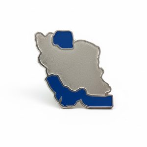 سنجاق سینه نقشه ایران نقره‌ای